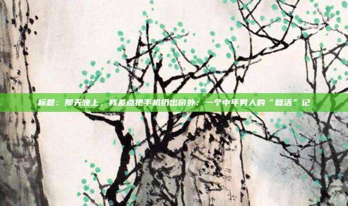 标题：那天晚上，我差点把手机扔出窗外：一个中年男人的“复活”记